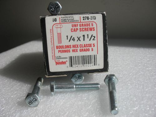 Unf grade 5 1/4x1-1/2 in  zinc hex scrw hex cap screws 50 pcs. for sale