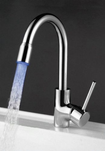 Water Stream Faucet 4 basin Mixer Tap 3 Color Water Powered LED Faucet sdh