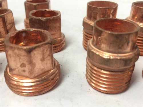 12 pcs lot 1/2&#034; x 1/2&#034; mueller copper adapter male plumbing fitting mnpt npt for sale