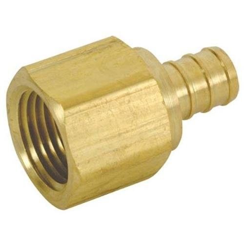 3/4&#034; x 3/4&#034; pex female adapter - pex x fip - brass crimp fitting - lead free for sale