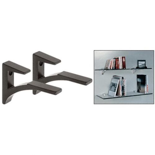 CRL Black Aluminum Shelf Bracket for 3/8&#034; to 1/2&#034; Glass Holds Up to 80 Lb