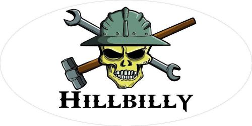 3 - Hillbilly Skull Oilfield Roughneck Hard Hat Helmet Sticker H330