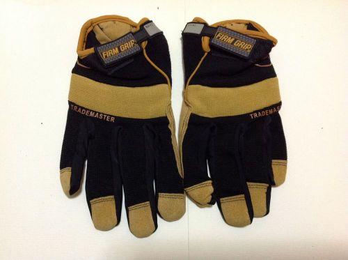 Firm Grip Trade Master Mechanic Work Heavy Duty Gloves Black Yellow Size Medium