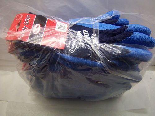 12 Pairs Boss Frosty Grip Blue Work Gloves 3 Sizes Available USA Seller