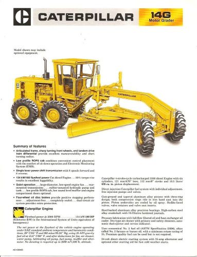Equipment Brochure - Caterpillar - 14G - Motor Road Grader - 1981 (EB646)