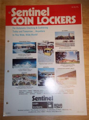 Vtg Flxible/Rohr Industries Catalog~Sentinel Coin Lockers/Locks