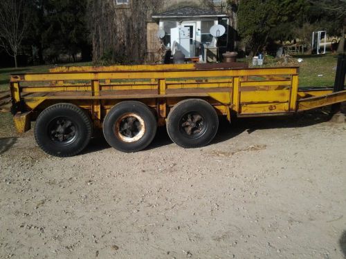 7x12 tri axle skid steer trailer solid steel deck pintle hitch for sale