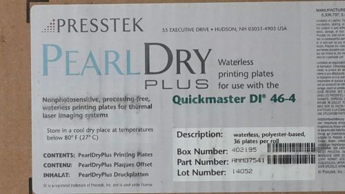 Heidelberg QMDI 46-4 PRESSTEK PearlDry Plus Plates - 4 rolls PLUS clean roll NEW