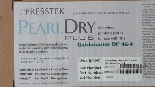Heidelberg QMDI 46-4 PRESSTEK PearlDry Plus Plates - 4 rolls PLUS clean roll NEW