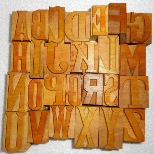 Vintage letterpress letter wood type printers block a to z  collection  b836 for sale