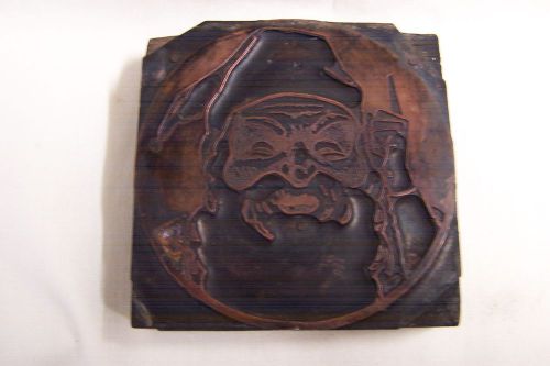 Antique Printers Block---Santa Claus or possibly KuKluxKlan?