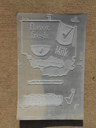 Vintage Newspaper Printing Plate Flavor Fresh The Page Milk Co.-RARE
