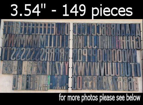 letterpress wood printing blocks 149 pcs 3.54&#034; tall alphabet type woodtype ABC