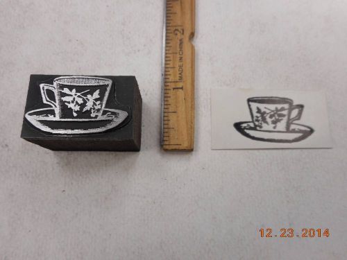 Printing Letterpress Printers Block, Tea Cup with Saucer