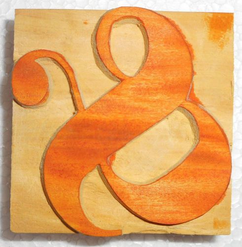 Letterpress Letter &#034;&amp; Amparsend&#034; Wood Type Printers Block Collection.B937