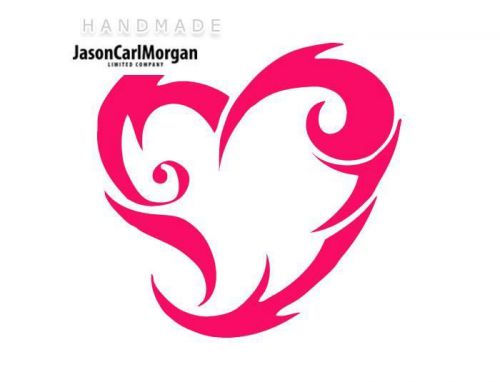 JCM® Iron On Applique Decal, Tribal Heart Neon Pink