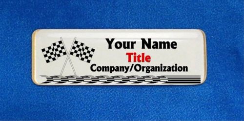 Racing Flags Custom Personalized Name Tag Badge ID Race Fan Car Driver Sales