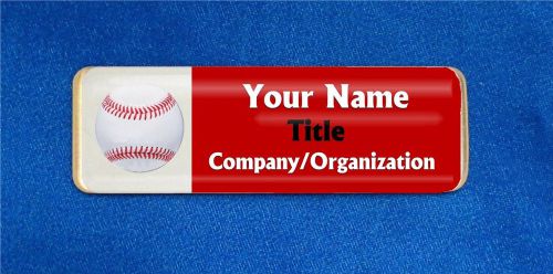 Baseball Custom Personalized Name Tag Badge ID Red Player Coach Team Sales