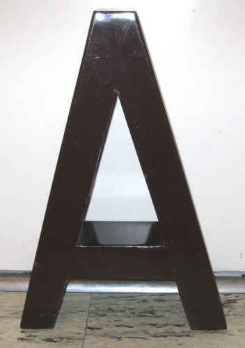 Sign 18&#034; letter a metal brown enamel finish wall hanging initial for sale