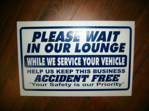 Auto repair shop sign: please wait in lounge for sale