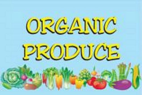 Organic produce vinyl banner /grommets 2ft x 3ft made in usa rv23 for sale