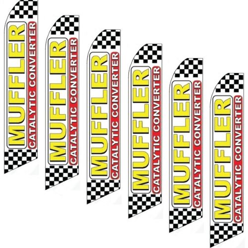 Swooper flag 6 pack yellow red muffler catalytic converter for sale