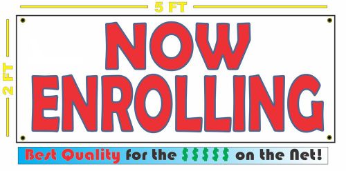 Lot of 2 NOW ENROLLING Banner Sign For Child Care Center or CHILDCARE School