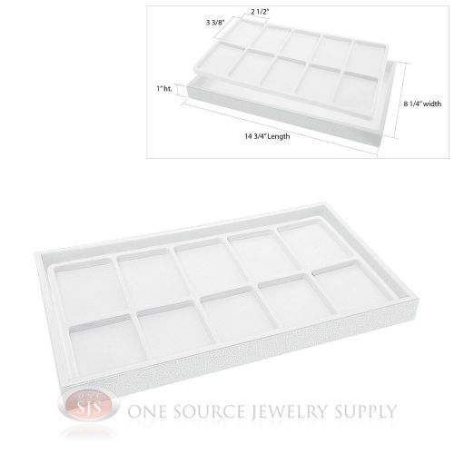 White plastic display tray 10 compartment liner insert organizer storage drawer for sale