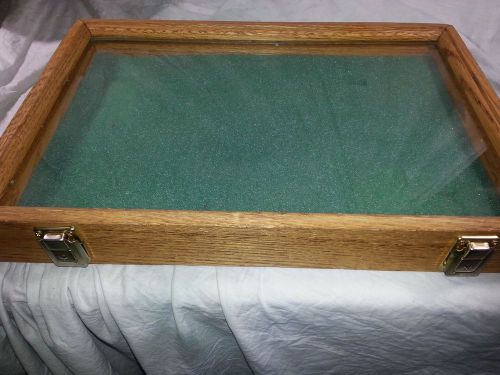 Wood and Glass Display Case for Knives Medals Collectibles