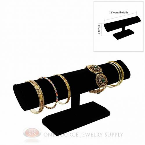 5 3/8&#034; black velvet 1 tier t-bar oval jewelry bracelet display presentation for sale