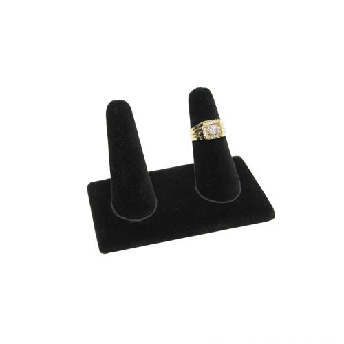 Dual  2 fingers display black velvet jewelry ring display showcase display stand for sale