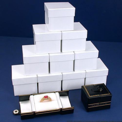 12 black leatherette snap closure ring boxes displays for sale