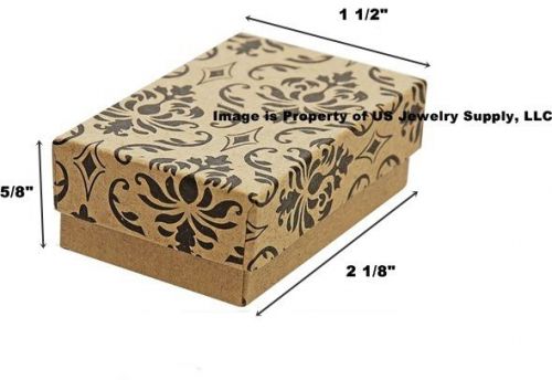 100 Small Damask Cotton Fill Jewelry Packaging Gift Boxes 2 1/8&#034; x 1 1/2&#034; x 5/8&#034;