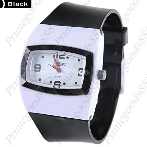 White face plastic strap lady ladies wrist quartz wristwatch women&#039;s black for sale