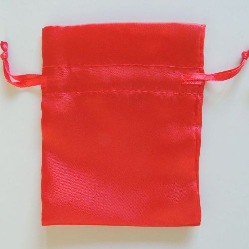 10 Satin Drawstring Pouches 4&#034;x 6&#034; RED Jewelry Bags