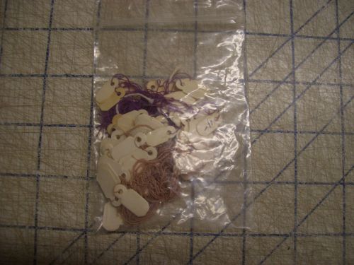 Grab Lot White Strung Jewelry Marking Tags Retail Shop Stock Store 1/4&#034; x 1/2&#034;