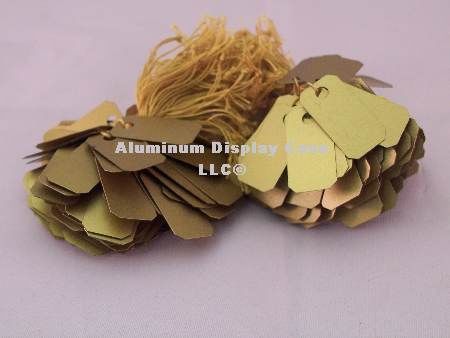 TA763P(GD) Gold PVC String Tags 1&#034; x 1/2&#034;