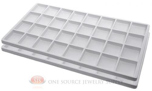 2 white insert tray liners w/ 32 compartments drawer organizer jewelry displays for sale