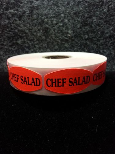 1.5&#034; x .75&#034; CHEF SALAD MERCHANDISE LABELS 1000 PER ROLL STICKERS