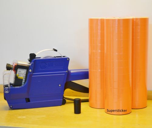 Mx-6600 10 digits 2 lines price tag gun labeler +1 ink + 42 rolls orange 500 tag for sale