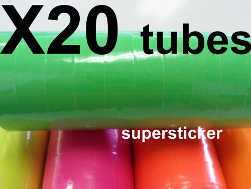 Green Price Tags for MX-6600 2 Lines Gun 20 tubes x 14 rolls x 500