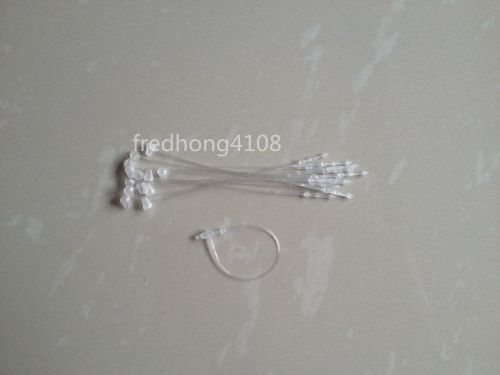 100pc 8.4cm  snap lock pin security loop plastic tag fastener clear c for sale