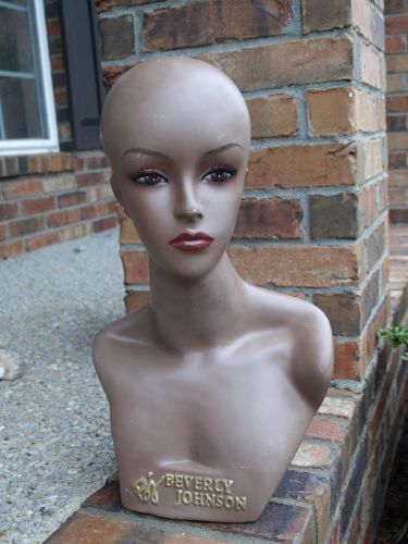 MANNEQUIN HEAD AND BUST - Wig/Hat Display - GOOD CONDITION! BEVERLY JOHNSON