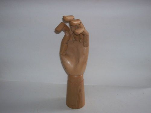 Vintage Wood Jointed Left Hand Mannequin Display Hand