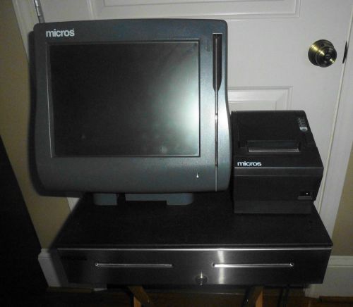 MICROS MODEL WORKSTATION 4 WS4 POS SYSTEM UNIT WITH CASH DRAWER &amp; PRINTER