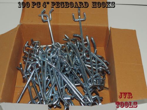 100pcs 4&#034; PEG BOARD HOOKS Shelf Hanger Kit 4&#034; x 1/4&#034; Garage Storage Hanging Set