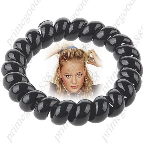 Elastic Spiral Rubber Hair Band Hair Ring Hair Rope Hair Jewelry Lady Girl Black