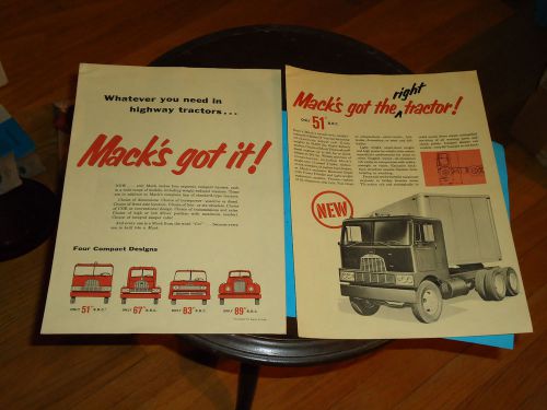 1950&#039;s-1960&#039;s Mack Truck 2 Page Advertisement-B G H &amp; N Series Shown