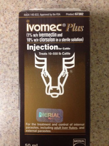 Ivomec Plus 1% Ivermectin, 10% Clorsulon Injection For Cattle 50 mL