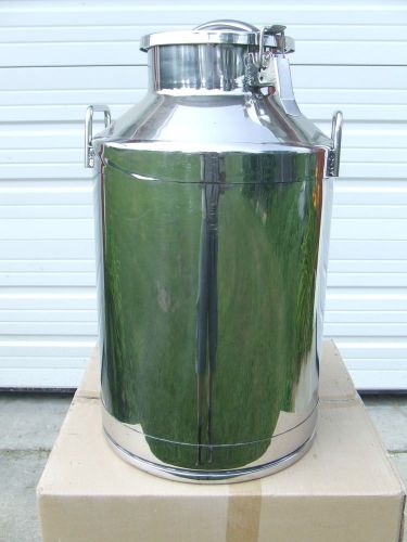 Stainless Steel Milk Can  40 liters (10 gallons) Locking Lid  Dairy Cattle